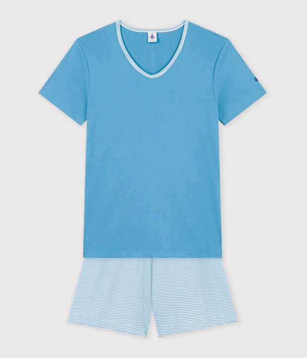 Pyjama short Femme en coton blue/multicolor