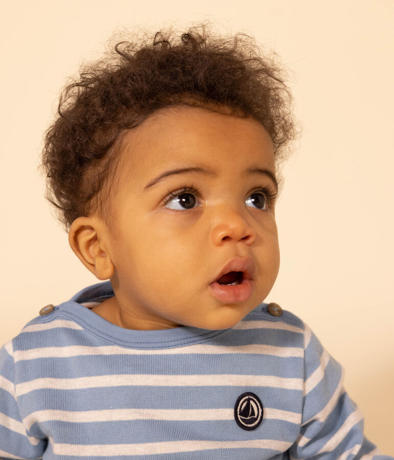 Babies' Thick Jersey Breton Top AZUL /MONTELIMAR