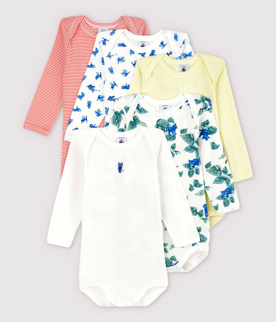 Babies' Cat Pattern Long-Sleeved Bodysuit - 5-Pack variante 1