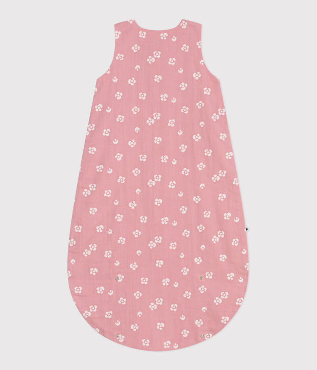 Babies' 1 TOG floral cotton sleeping bag pink/white