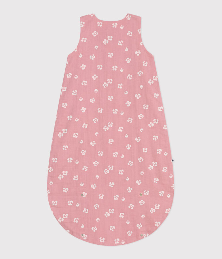 Babies' 1 TOG floral cotton sleeping bag pink/white