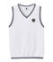 Boy's sleeveless sweater with badge MARSHMALLOW white