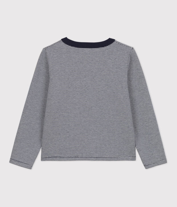 Girls' Double Jersey Cardigan blue/white