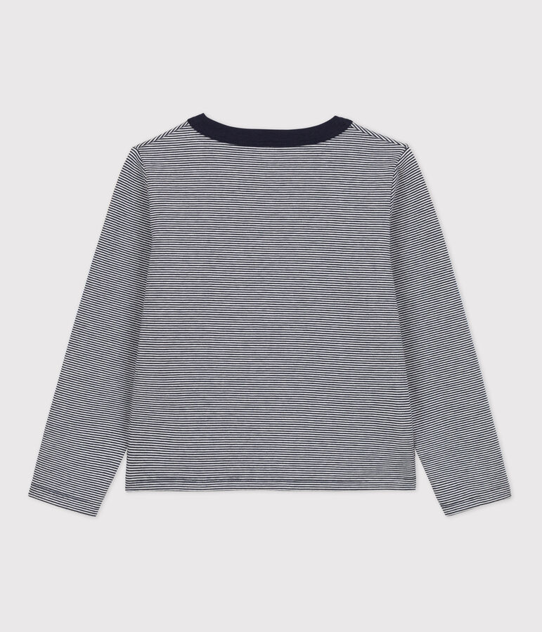 Girls' Double Jersey Cardigan SMOKING blue/MARSHMALLOW white