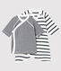 Baby Kimono Bodysuit and Undershirt Set in Rib Knit
