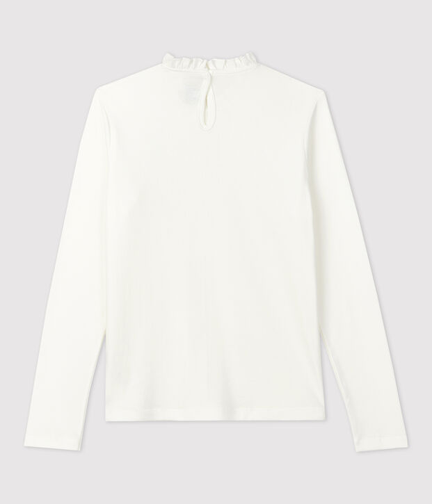 Girls' Long-Sleeved Cotton T-Shirt white