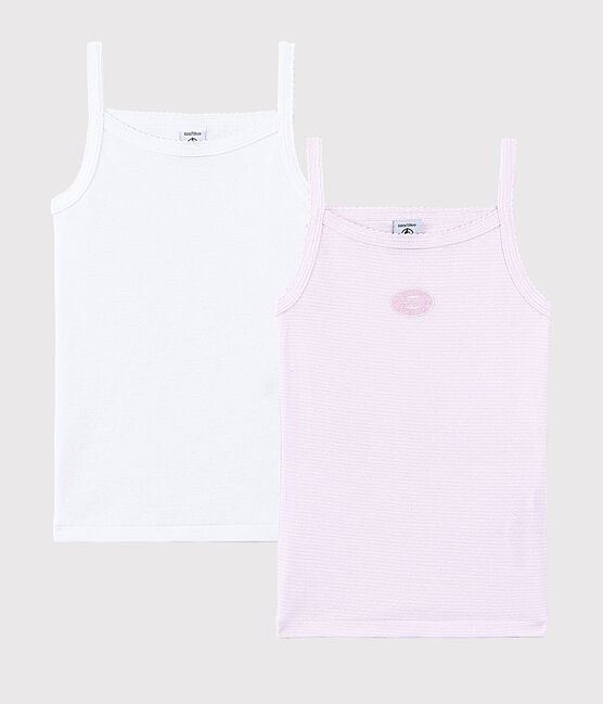 Girls' Organic Cotton Vest Tops - 2-Pack variante 1
