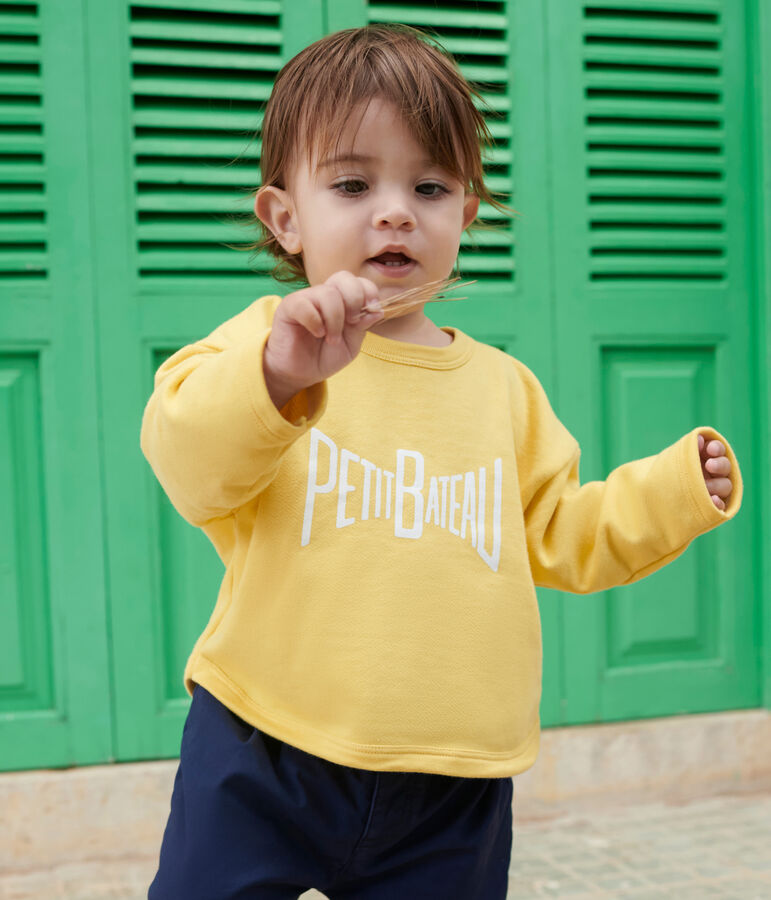Plain cotton baby sweatshirt yellow