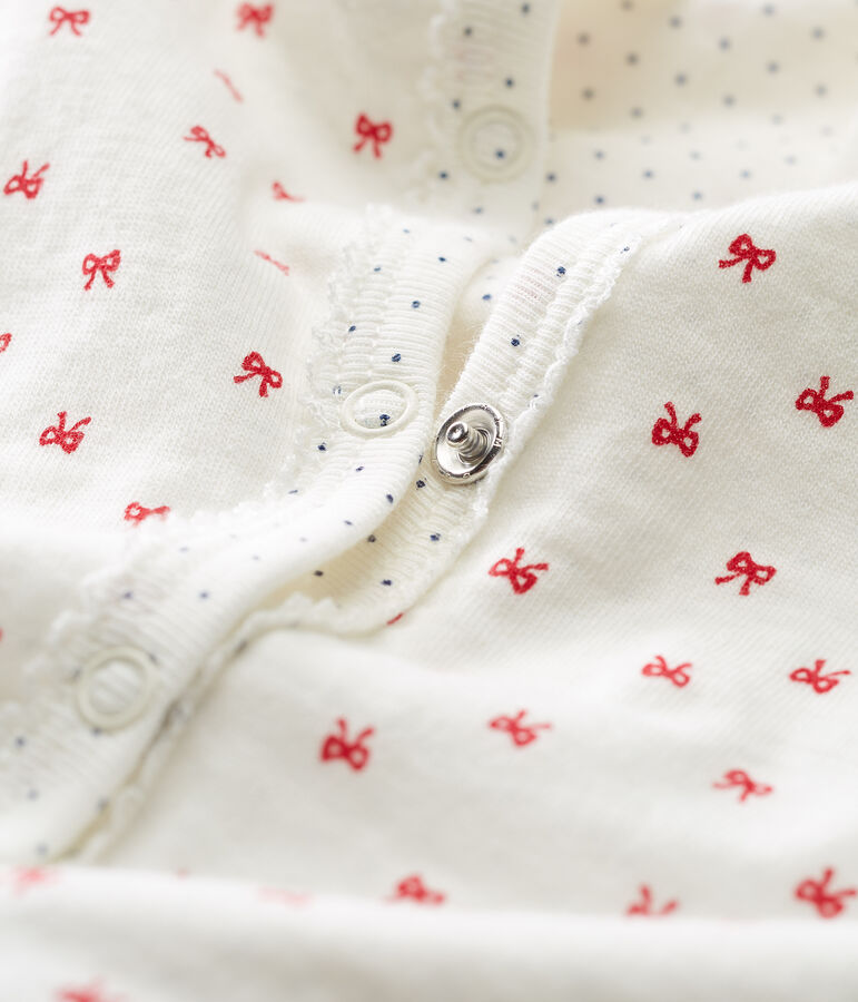 Baby Girls' Tube Knit Sleepsuit white/red