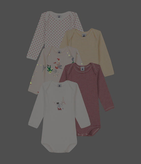 Babies' Paris Themed Long-Sleeved Cotton Bodysuits - 5-Pack variante 1