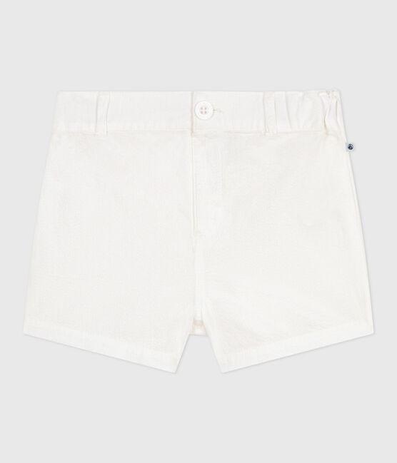 Babies' stripy seersucker shorts ECUME white