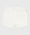 Babies' stripy seersucker shorts ECUME white