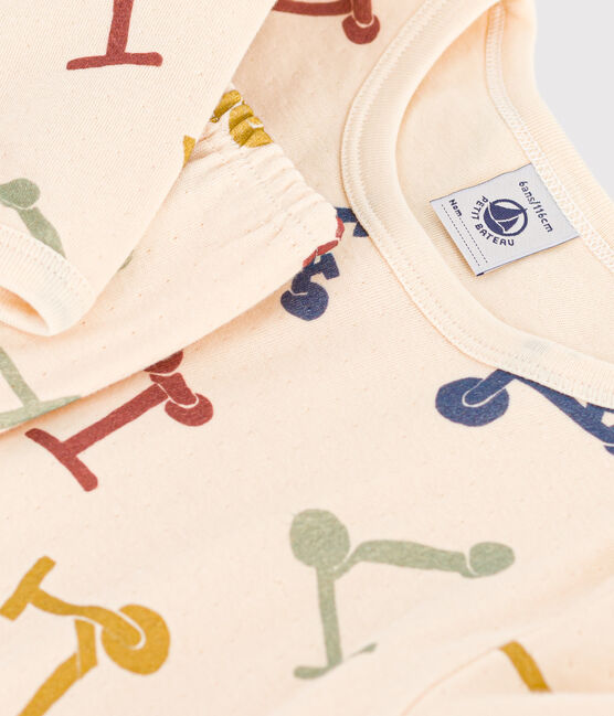 Children's Cotton Print Pyjamas AVALANCHE white/MULTICO