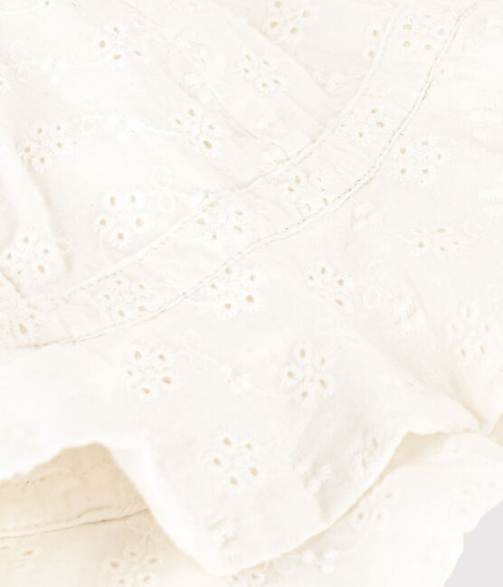 Babies' Broderie Anglaise Sun Hat MARSHMALLOW white