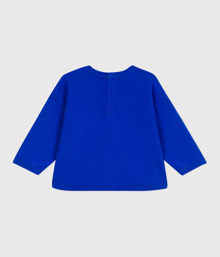 Plain cotton baby sweatshirt blue