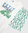 Boys' Cactus Pattern Cotton and Linen Blend Short Pyjamas MARSHMALLOW white/MULTICO white