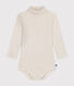 Babies' long-sleeved rollneck cotton bodysuit