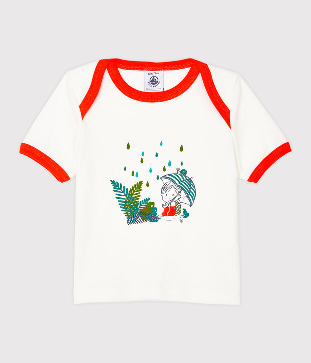 Short-sleeved T-shirt for baby boys white