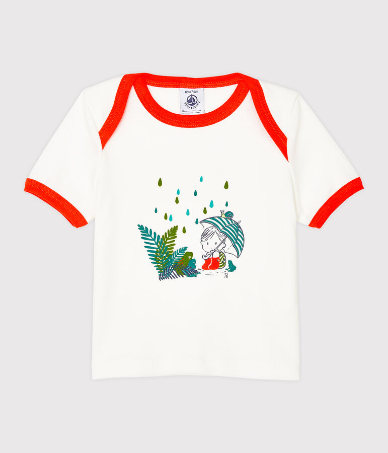 Short-sleeved T-shirt for baby boys white