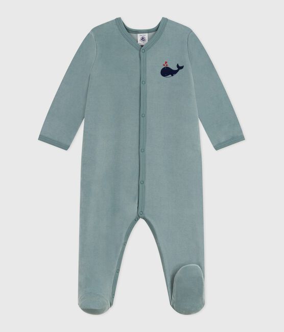 Babies' plain velour pyjama suit GOBELIN
