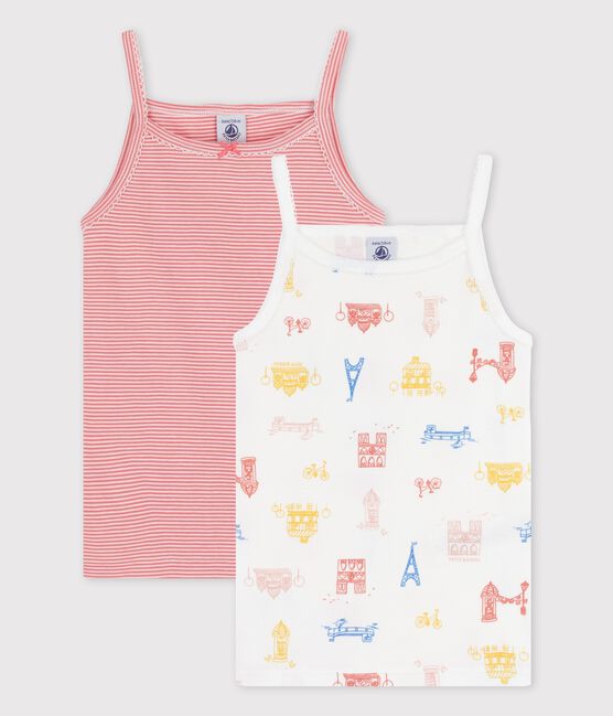 Girls' Paris-Themed Cotton Vest Tops - 2-Pack variante 1