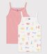 Girls' Paris-Themed Cotton Vest Tops - 2-Pack
