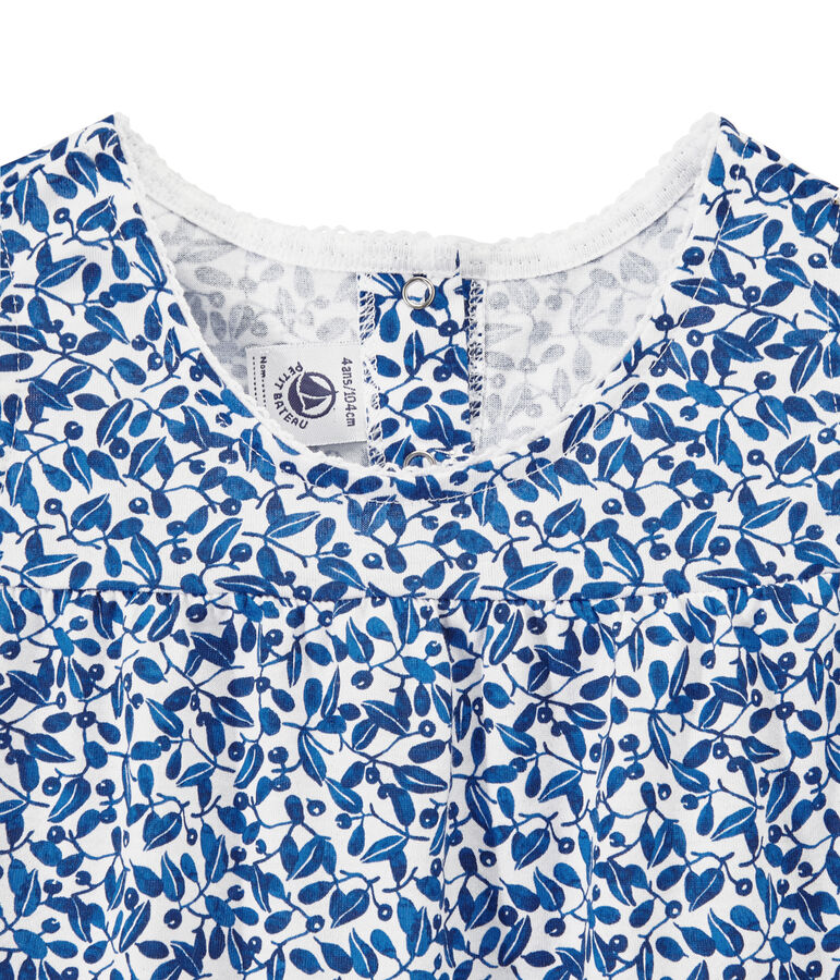 Girl's shortie pyjamas in print jersey white/multicolor