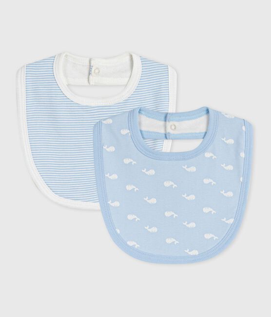 Pack of babies' whale print cotton bibs variante 1