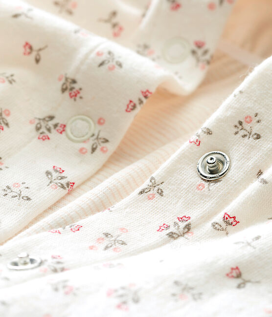Baby girl's printed tubic sleepsuit MARSHMALLOW white/MULTICO white
