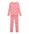Little girl's fitted pyjamas. CHEEK pink/MULTICO white
