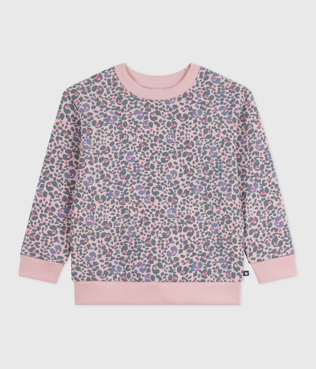 Children's printed cotton sweatshirt pink/multicolor
