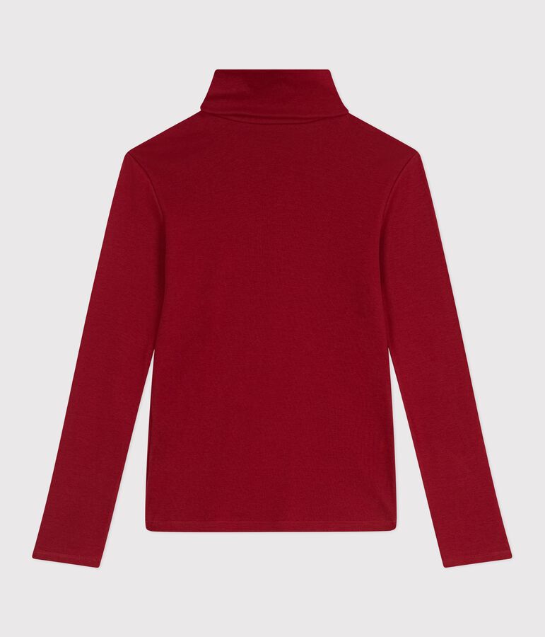 The Iconic cotton polo neck top for women red
