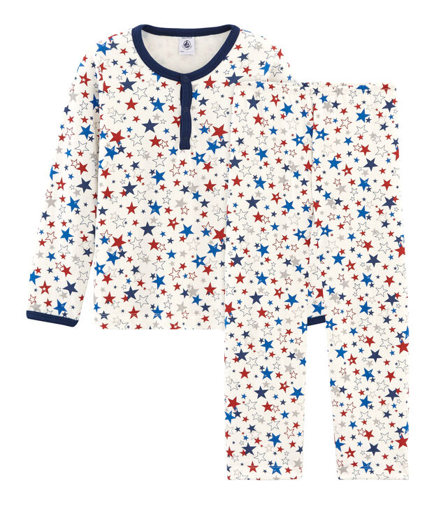 Boys' Tube Knit Pyjamas white/multicolor