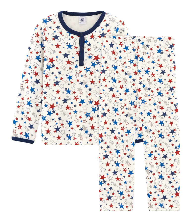 Boys' Tube Knit Pyjamas white/multicolor
