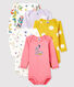 Baby girls' long-sleeved bodysuit - Set of 5