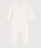 Babies' Velour Sleepsuit MARSHMALLOW white/ARGENT grey