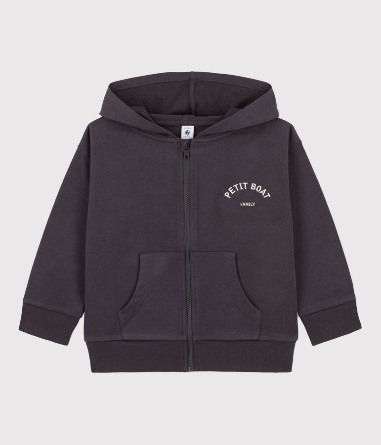 Boys' Zip-Up Hoodie Petit Boat grey