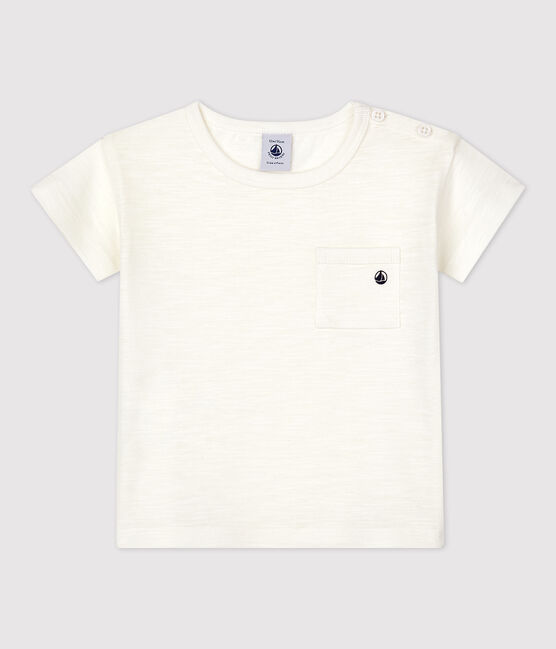 Babies' Plain Short-Sleeved Jersey T-Shirt MARSHMALLOW white