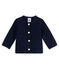 Baby girls' cardigan in quilted tube knit SMOKING blue