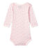 Baby girls' printed long-sleeved bodysuit VIENNE pink/MULTICO white