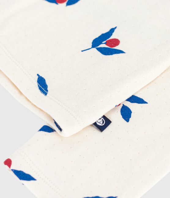 Children's long-sleeved printed cotton T-shirt MILK /MULTICO