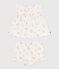 Babies' 2-piece cotton outfit, comprising  blouse and bloomers with a floral print MARSHMALLOW white/MULTICO white