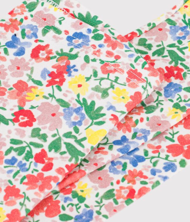 Children's floral pattern cotton leggings white/multicolor