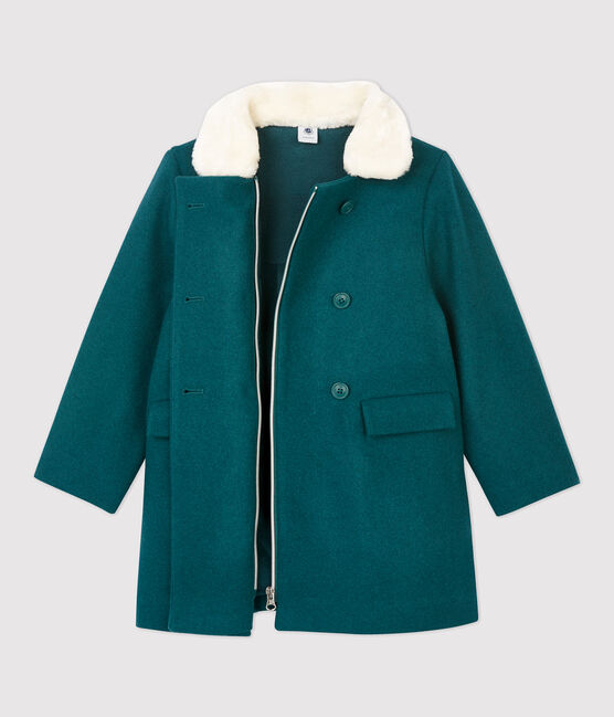 Girls' Woollen Coat PINEDE green