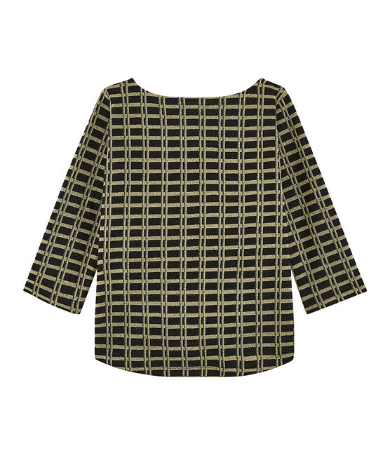 Women's Checked Sailor Top NOIR black/OR yellow