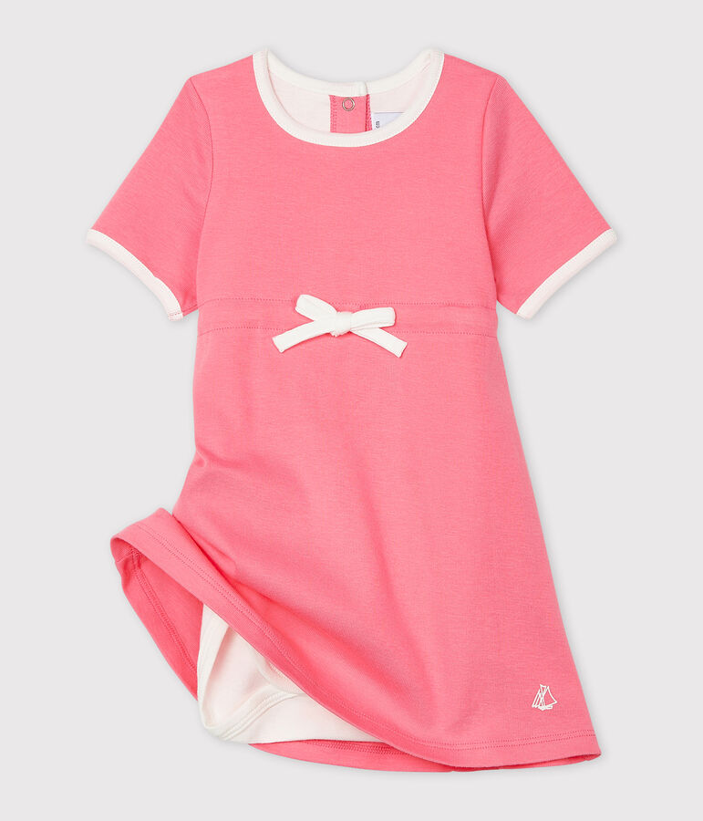 Baby Girls' Short-Sleeved Bodysuit/Dress pink