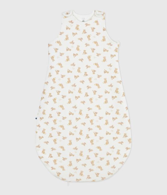 Babies' 3 TOG leopard-print corduroy sleeping bag MARSHMALLOW white/MULTICO white