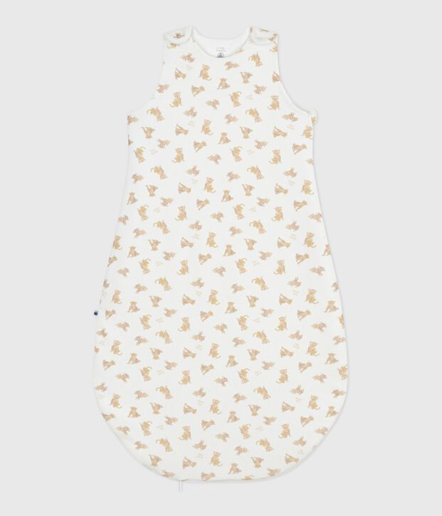 Babies' 3 TOG leopard-print corduroy sleeping bag white/multicolor
