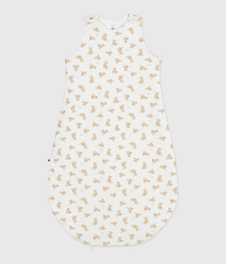 Babies' 3 TOG leopard-print corduroy sleeping bag white/multicolor