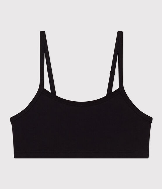 Women's Plain Cotton and Elastane Bra BLACK black